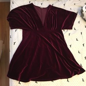 Burgundy velvet ASOS curve dress